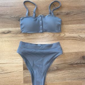 Aerie Henley gray bikini. Size small never worn